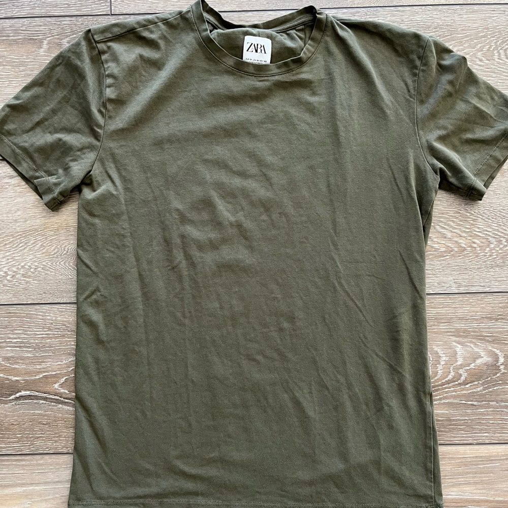 Zara Olive Slim Fit Tee